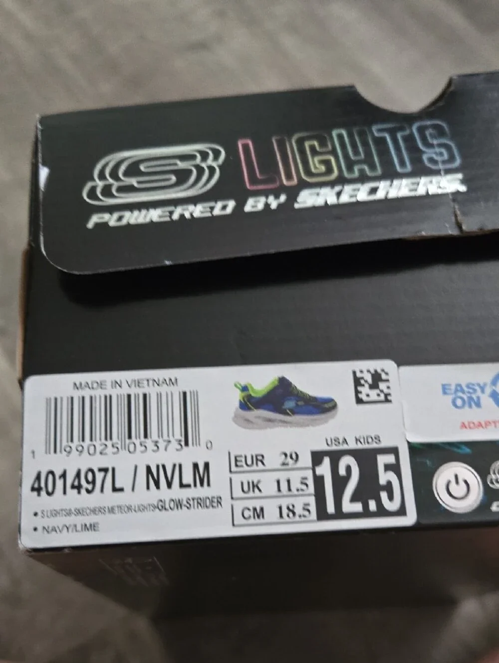 Skechers Kids Blue and Neon Green Light-Up Sneakers